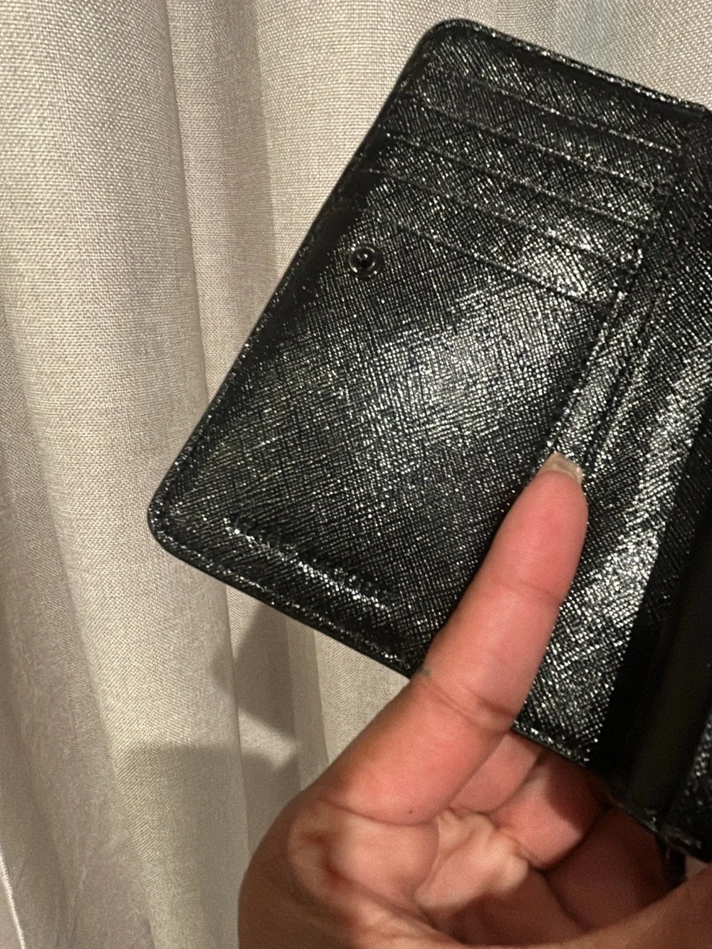 Marc Jacobs Black Patent Double-J Compact Phone Wallet Case